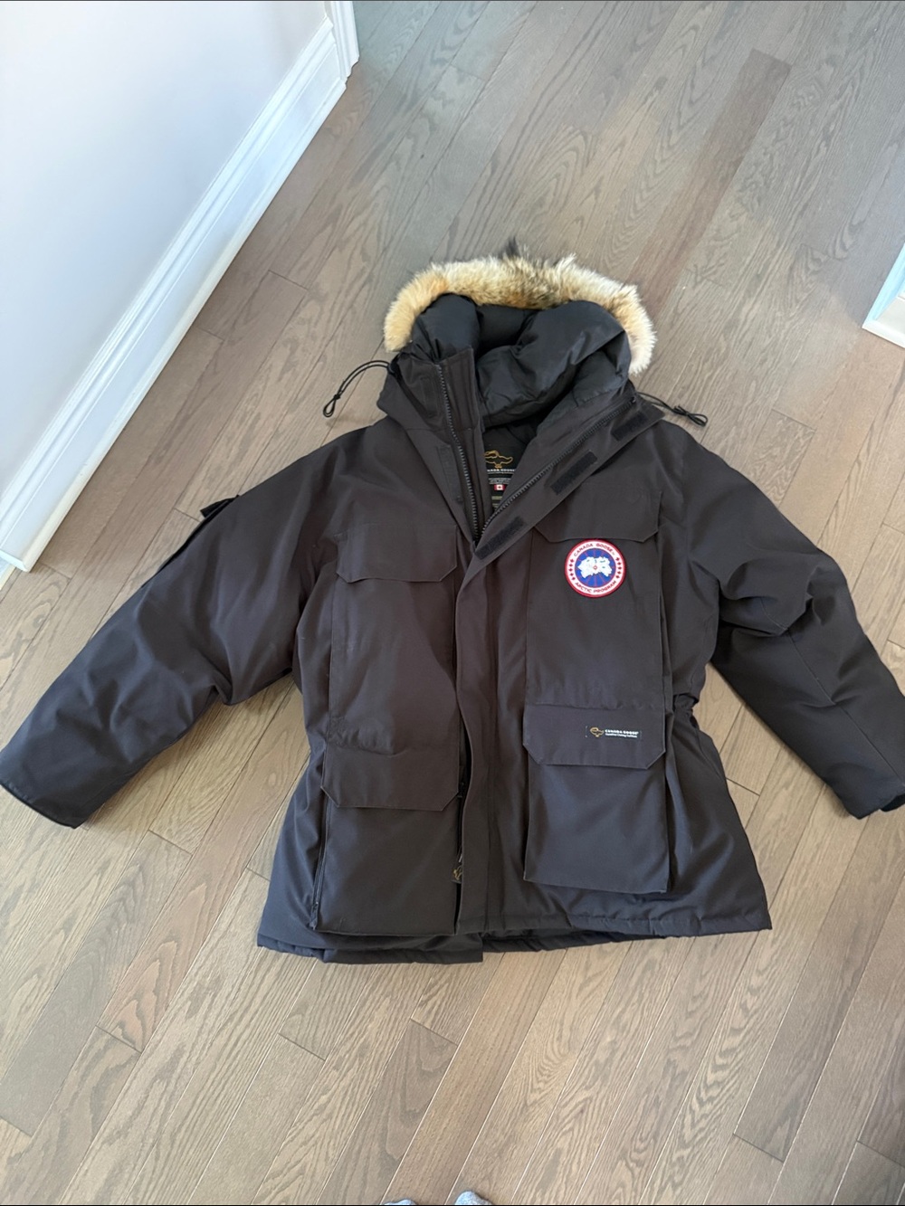 Canada Goose Men's Black Parka with Fur-Trim Hood
